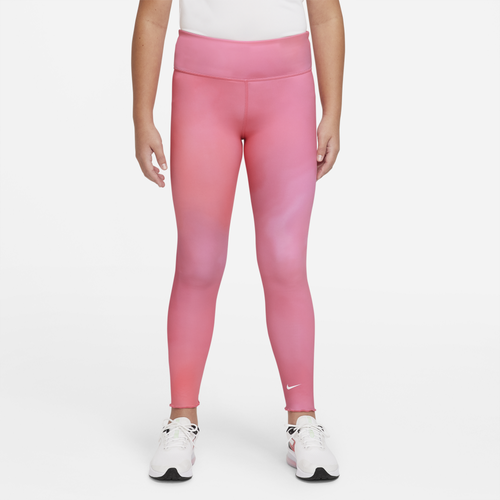 

Nike Girls Nike One Leggings - Girls' Grade School Pink/White Size L