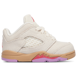 Girls' Toddler - Jordan Retro 5 Low - Pale Ivory/Fuchsia