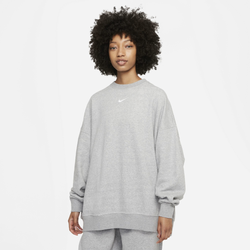 Women's - Nike NSW Plus Essential Fleece Crew - Gray/White