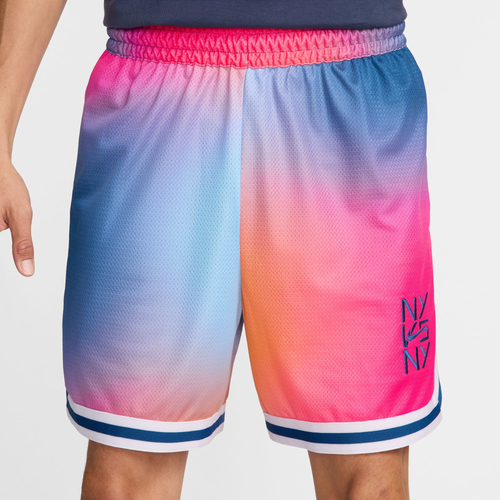 

Nike Mens Nike Dri-Fit DNA Knit NY Court 6 Inch Shorts - Mens Blue/Pink Size M