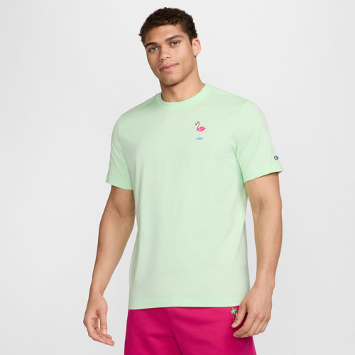 

Nike Mens Nike NSW Vibes Short Sleeve Crew T-Shirt - Mens Vapor Green/Pink Size XL