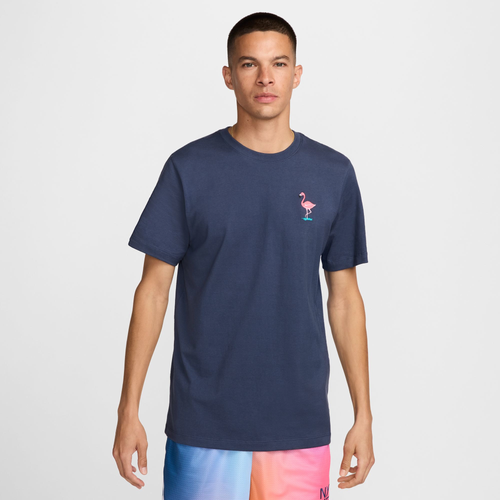 Shop Nike Mens  Nsw Vibes Short Sleeve Crew T-shirt In Thunder Blue/pink