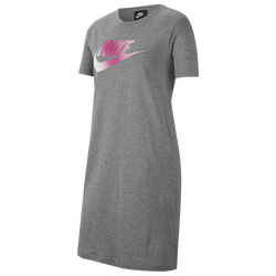 Girls' Grade School - Nike NSW Futura T-Shirt Dress - Carbon Heather/Pink
