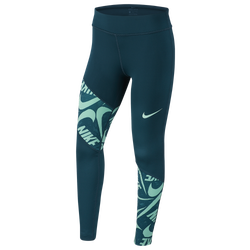 Girls' Grade School - Nike JDIY Trophy Tights - Midnight Turquoise/Midnight Turquoise/Emerald Rise