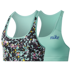 Girls' Grade School - Nike JDIY Reversible Bra - Black/Emerald Rise/Magic Flamingo