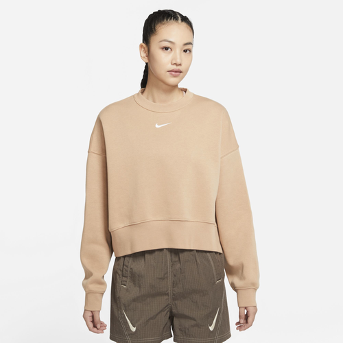 

Nike Sportswear Womens Nike Sportswear Essential Collection Fleece Crew - Womens Tan Size XL