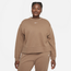Nike Sportswear Essential Collection Fleece Crew - Women's Brown/White