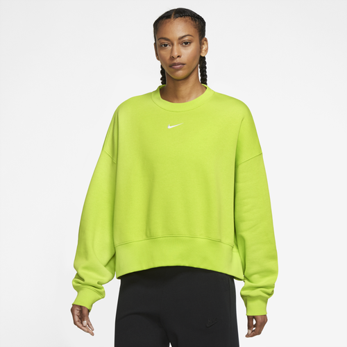 

Nike Womens Nike NSW Plus Essential Fleece Crew - Womens Atomic Green/White Size 1X