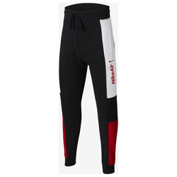 Boys' Grade School - Nike NSW Air Pants - Black/White/University Red