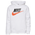 Nike Club HBR Pullover Hoodie - Girls' Grade School White/Black/Orange