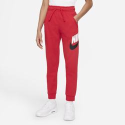 Boys' Grade School - Nike Club HBR Fleece Pants  - Red/Blanc