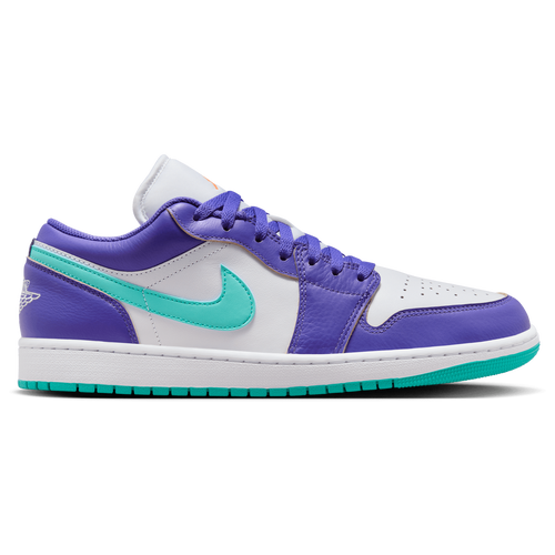 

Jordan Mens Jordan Air Jordan 1 Low SE PJ - Mens Basketball Shoes White/Purple/Teal Size 9.5