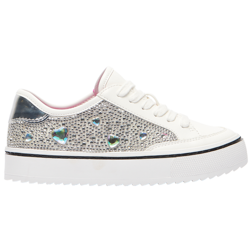 

Girls Steve Madden Steve Madden Beat - Girls' Grade School Shoe Silver/White Size 07.0