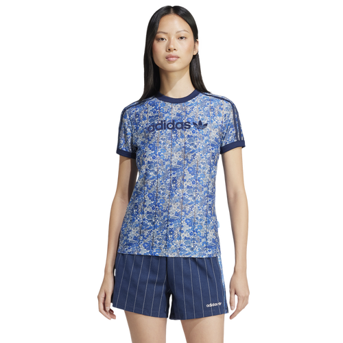WOMENS - adidas Originals x Liberty London Tonal Cali Lifestyle T-Shirt - Chalk White/Multicolor