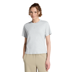 Women's - adidas Essentials Small Logo Cotton T-Shirt - Light Grey Heather/White
