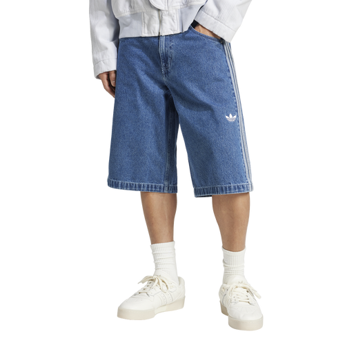 MENS - adidas Originals adicolor Lifestyle Denim Firebird Shorts - Medium Blue Denim