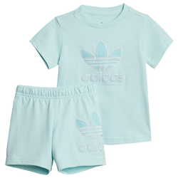 Boys' Toddler - adidas Originals adicolor Big Logo Lifestyle Shorts and Tee Set - Semi Flash Aqua