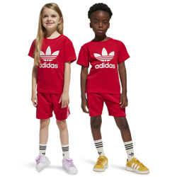 Boys' Preschool - adidas Originals adicolor Trefoil Shorts and T-Shirt Set - Better Scarlet