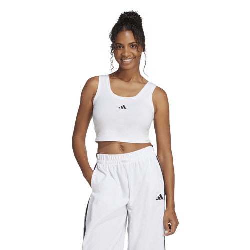  - adidas Essentials Small Logo Cotton Lifestyle Tank Top - White/Black
