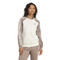 Women's - adidas Originals Superstar Track Top - Wonder White/Trace Brown