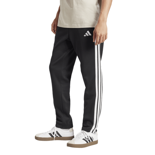  - adidas Essentials 3-Stripes Fleece Open Hem Pants - Black/White
