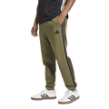 adidas Essentials 3-Stripes Fleece Joggers - adidas Black/Olive Strata