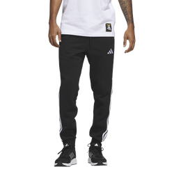Men's - adidas Essentials 3-Stripes Fleece Joggers - White/Black