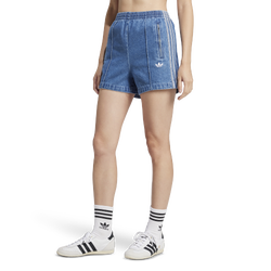 Women's - adidas Originals adicolor 3-Stripes Denim Shorts - Indigo Denim