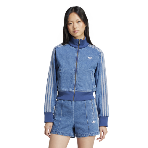 WOMENS - adidas Originals adicolor 3-Stripes Denim Track Top - Indigo Denim