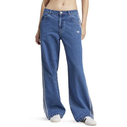 WOMENS - adidas Originals adicolor 3-Stripes Denim Track Pants - Indigo Denim