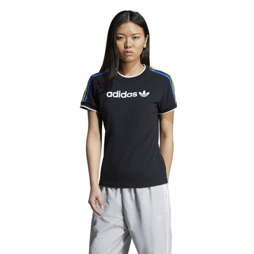 WOMENS - adidas Cali Short Sleeve T-Shirt - Black/Multi