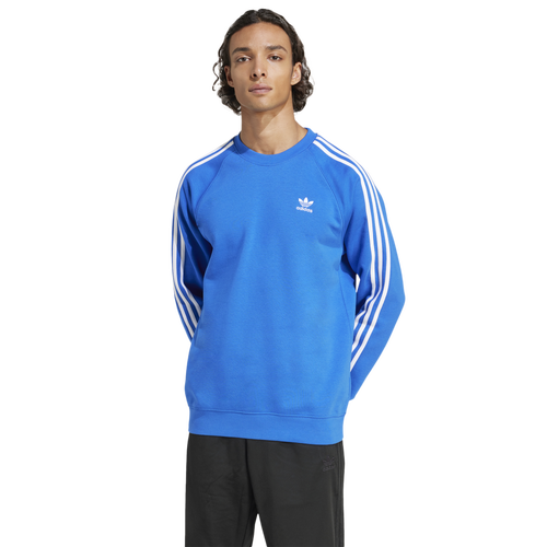 MENS - adidas Originals 3 Stripe Fleece Crew - Blue