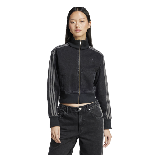WOMENS - adidas Originals adicolor 3-Stripes Denim Track Top - True Black Denim