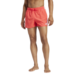 Men's - adidas Originals 3-Stripes Swimming Shorts - Semi Lucid Red/White