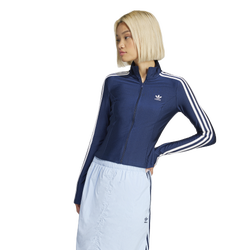 Women's - adidas 3 Stripe Slim Track Top - Night Indigo/White
