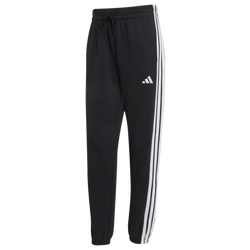 Women's - adidas Essentials 3-Stripes French Terry Cuffed Pants - Black/White