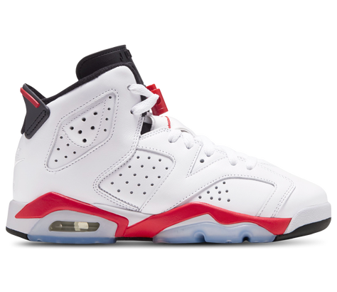 Grade School Jordan Retro 6 White Infrared