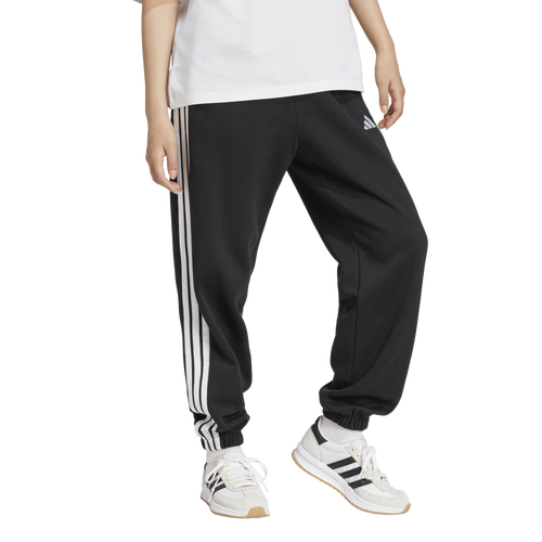 adidas Essentials 3-Stripes Fleece Loose Pants - adidas Black/White
