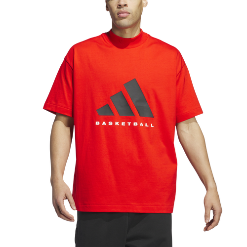 

adidas Mens adidas Basketball T-Shirt - Mens Red Size XS