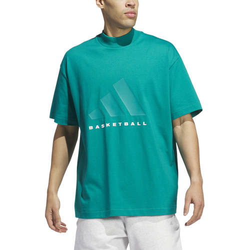 

adidas Mens adidas Basketball T-Shirt - Mens Green Size XS