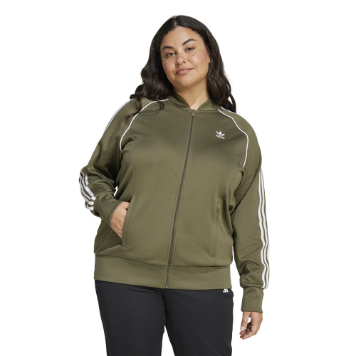 

adidas Originals Womens adidas Originals Plus Size adicolor Superstar Track Jacket - Womens Olive Strata