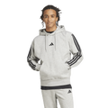 adidas Essentials 3-Stripes Fleece Hoodie - Adidas Medium Grey Heather/Black