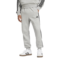 Men's - adidas Essentials 3-Stripes Fleece Joggers - Medium Grey Heather/Black