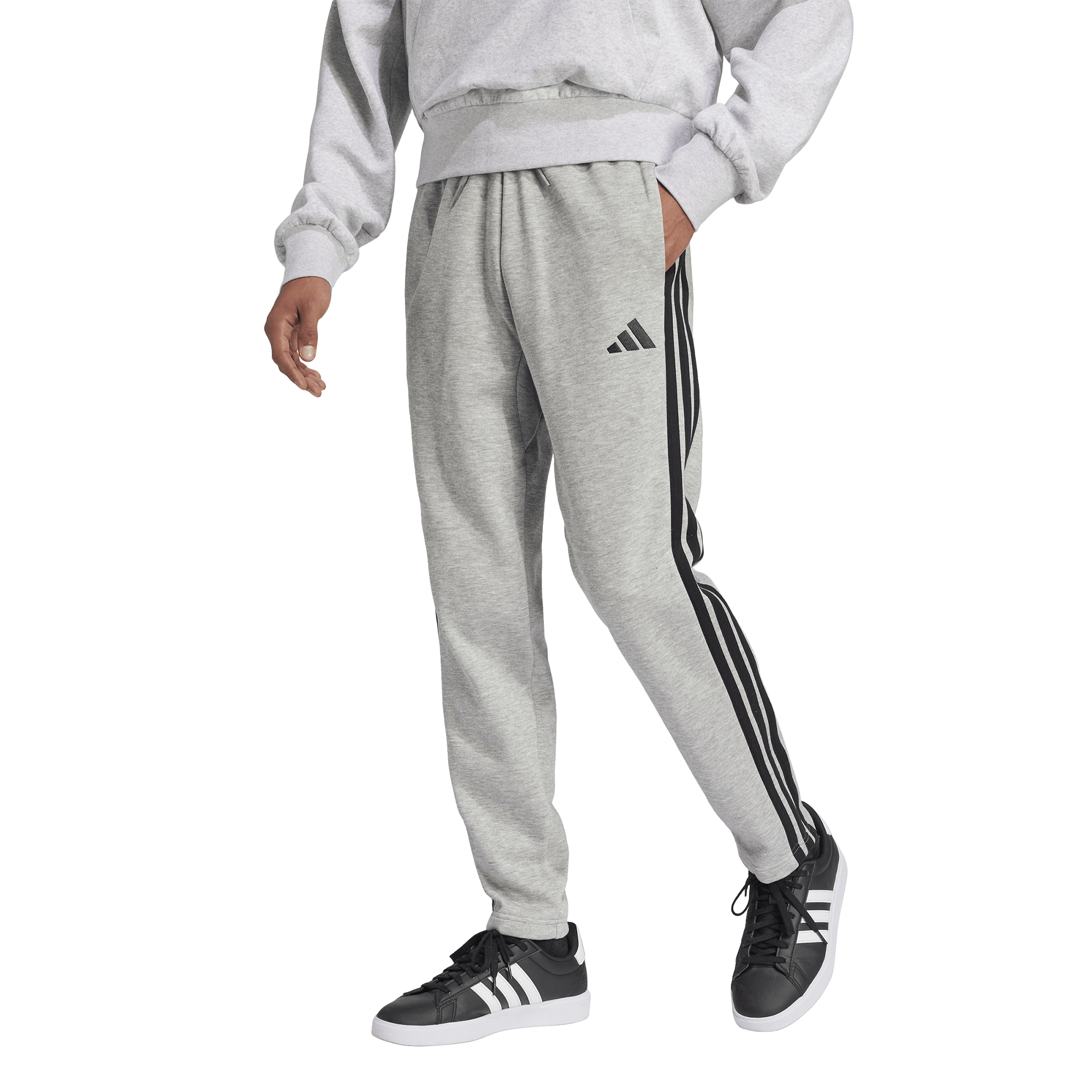 adidas Essentials 3-Stripes Fleece Open Hem Pants - Men's | Champs