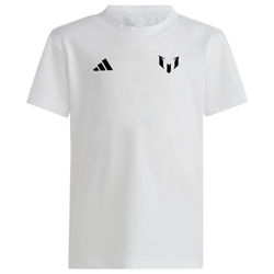 Boys' Grade School - adidas Messi Miami T-Shirt - White/Black