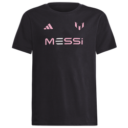 Boys' Grade School - adidas Messi Miami T-Shirt - Black/White