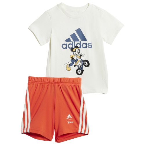 

Boys adidas adidas Disney Mickey Mouse T-Shirt and Shorts Set - Boys' Toddler Off White/Preloved Ink/Semi Spark Size 18MO