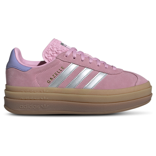 

adidas Originals Girls adidas Originals Gazelle Bold - Girls' Grade School Running Shoes Silver Metallic/Light Purple/True Pink Size 5.5