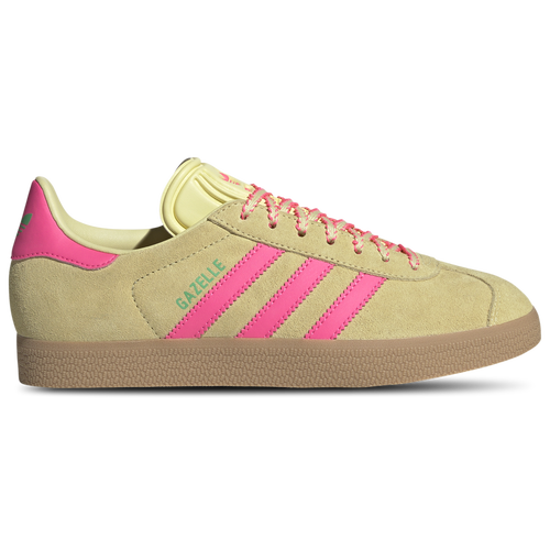 Women's - adidas Originals Gazelle - Powder Yellow/Lucid Pink Gum