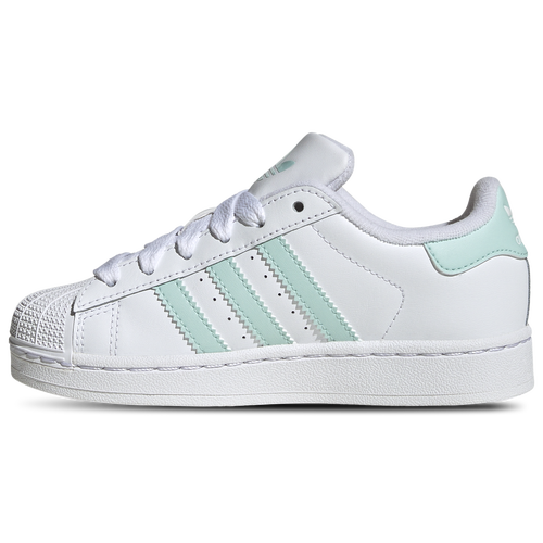 Adidas Originals Boys Superstar Basketball Shoes White Semi Flash Aqua Semi Flash Aqua Size 02.5